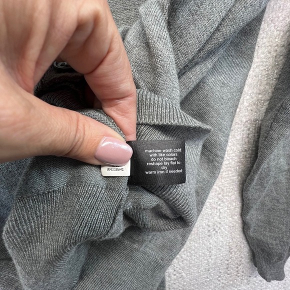 Lane Bryant Lace Shoulder Cardigan Gray Button Front Sweater Plus 18/20 - Picture 12 of 12